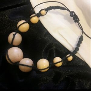 Handmade Ivory Wooden Bead Bracelet